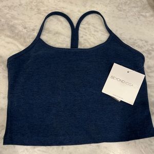 Beyond Yoga Navy spacedye slim racer back sports bra. Small. New with tags!
